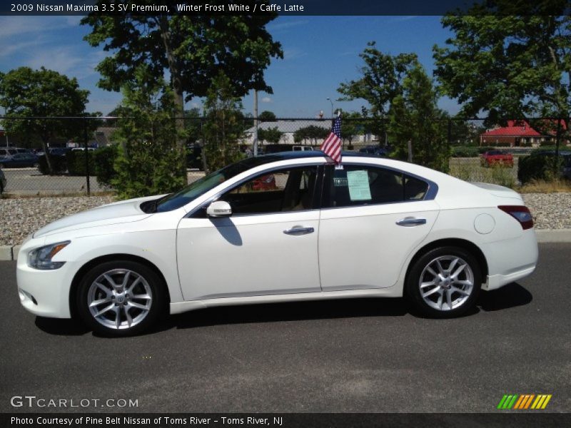 Winter Frost White / Caffe Latte 2009 Nissan Maxima 3.5 SV Premium
