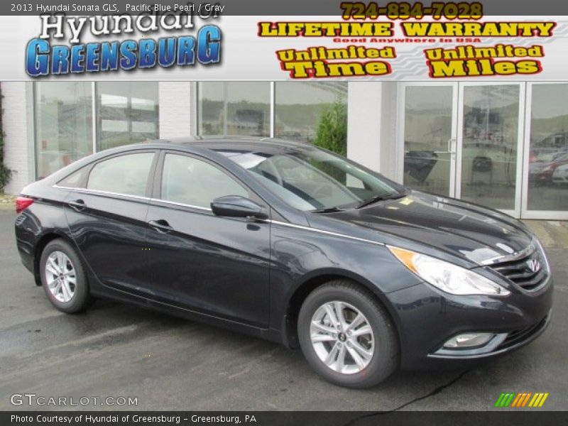 Pacific Blue Pearl / Gray 2013 Hyundai Sonata GLS