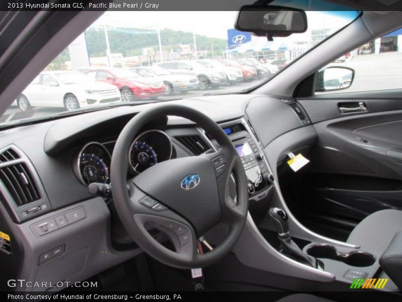 Pacific Blue Pearl / Gray 2013 Hyundai Sonata GLS