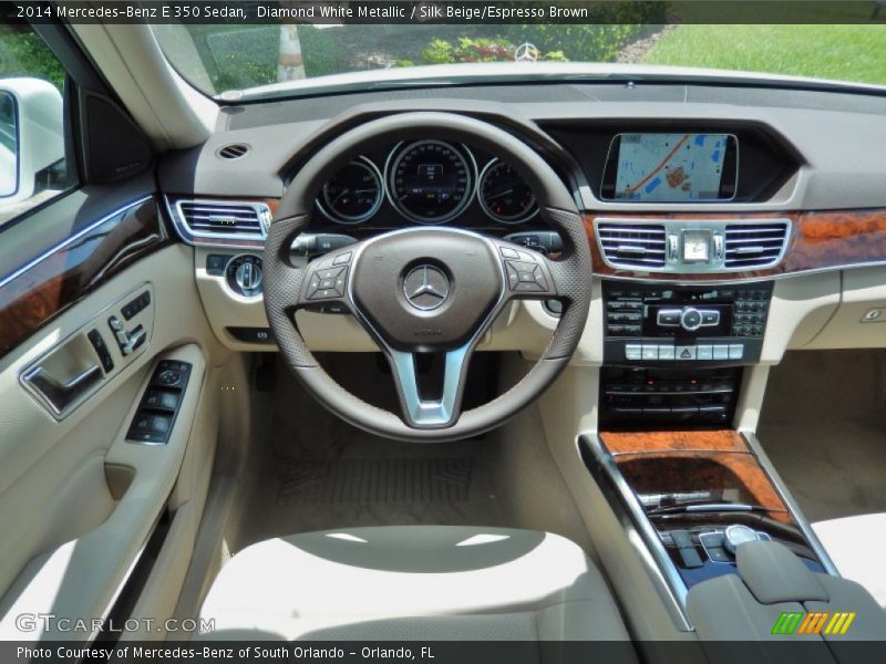 Diamond White Metallic / Silk Beige/Espresso Brown 2014 Mercedes-Benz E 350 Sedan