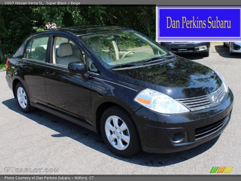 Super Black / Beige 2007 Nissan Versa SL