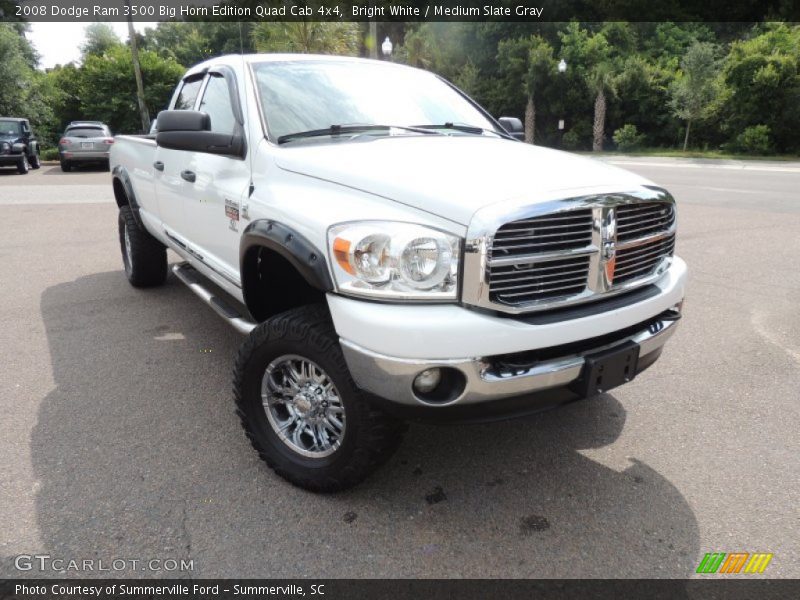 Bright White / Medium Slate Gray 2008 Dodge Ram 3500 Big Horn Edition Quad Cab 4x4