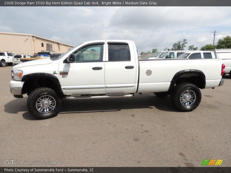 Bright White / Medium Slate Gray 2008 Dodge Ram 3500 Big Horn Edition Quad Cab 4x4