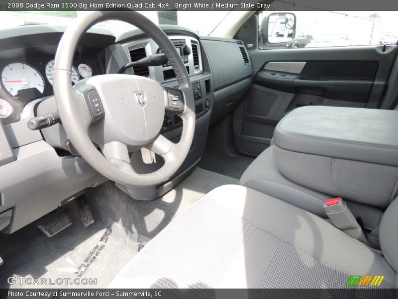 Bright White / Medium Slate Gray 2008 Dodge Ram 3500 Big Horn Edition Quad Cab 4x4