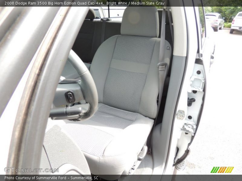 Bright White / Medium Slate Gray 2008 Dodge Ram 3500 Big Horn Edition Quad Cab 4x4