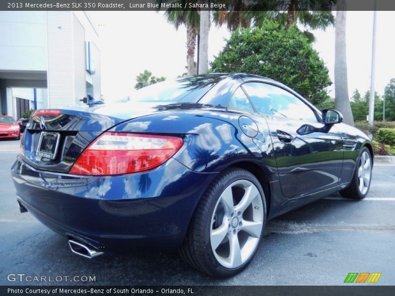 Lunar Blue Metallic / Sahara Beige 2013 Mercedes-Benz SLK 350 Roadster