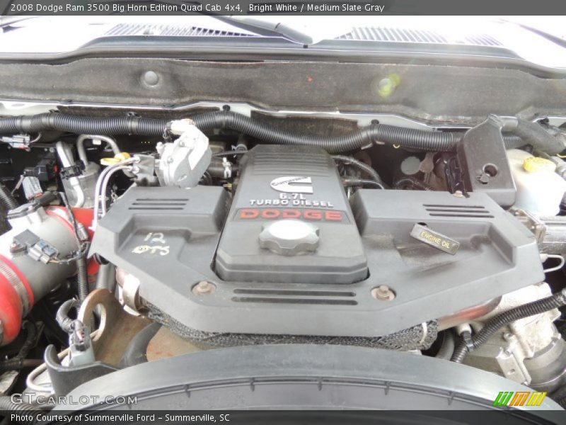 Bright White / Medium Slate Gray 2008 Dodge Ram 3500 Big Horn Edition Quad Cab 4x4