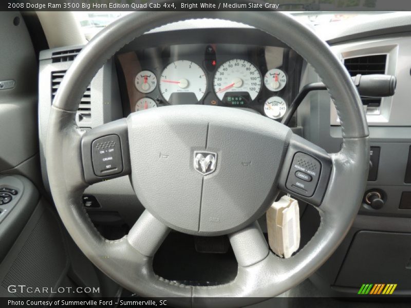 Bright White / Medium Slate Gray 2008 Dodge Ram 3500 Big Horn Edition Quad Cab 4x4