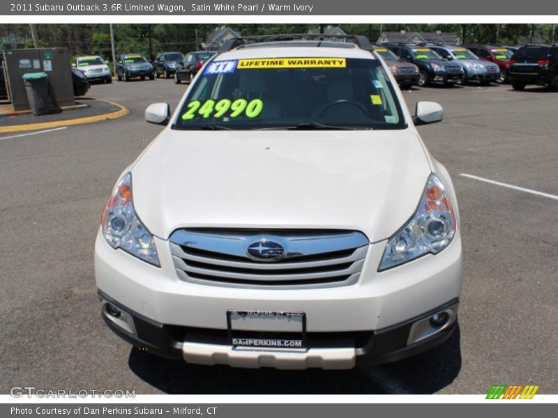 Satin White Pearl / Warm Ivory 2011 Subaru Outback 3.6R Limited Wagon