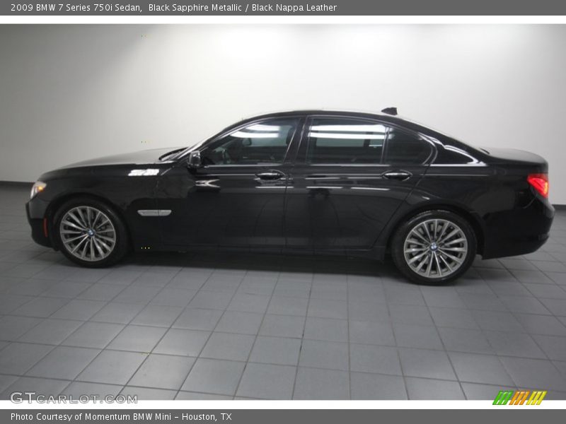 Black Sapphire Metallic / Black Nappa Leather 2009 BMW 7 Series 750i Sedan