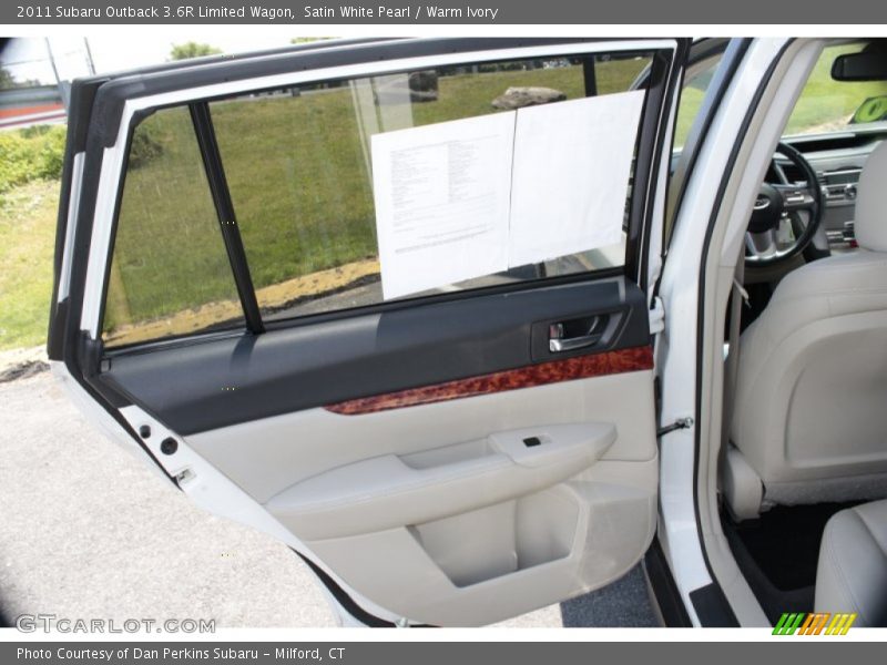 Satin White Pearl / Warm Ivory 2011 Subaru Outback 3.6R Limited Wagon
