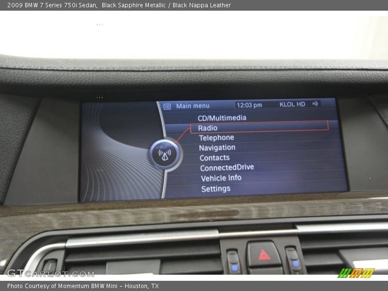 Black Sapphire Metallic / Black Nappa Leather 2009 BMW 7 Series 750i Sedan