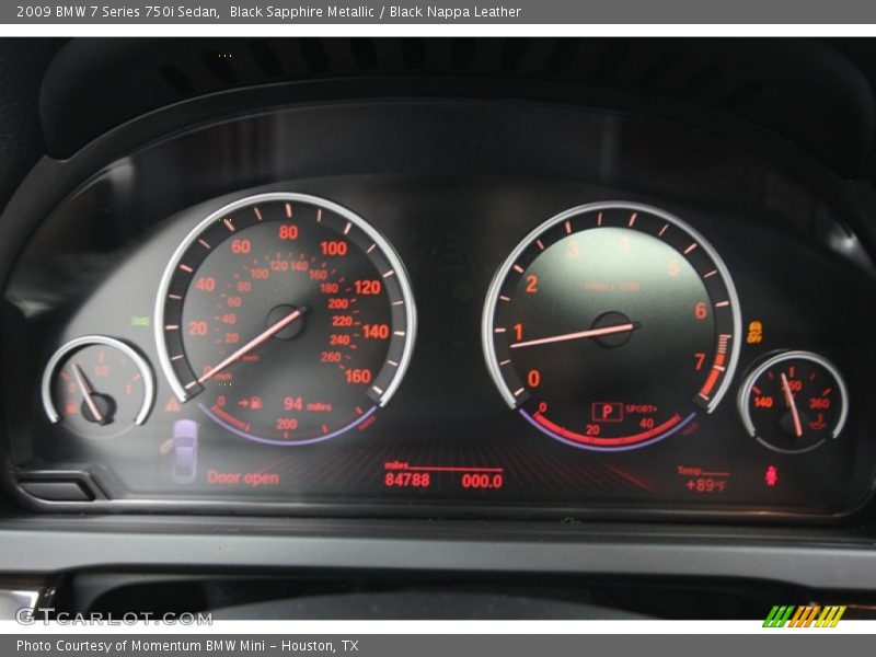 Black Sapphire Metallic / Black Nappa Leather 2009 BMW 7 Series 750i Sedan