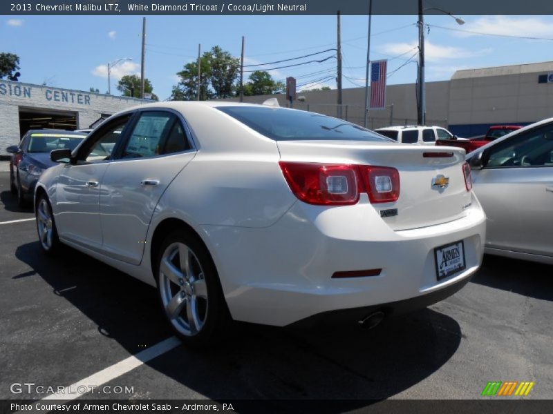 White Diamond Tricoat / Cocoa/Light Neutral 2013 Chevrolet Malibu LTZ