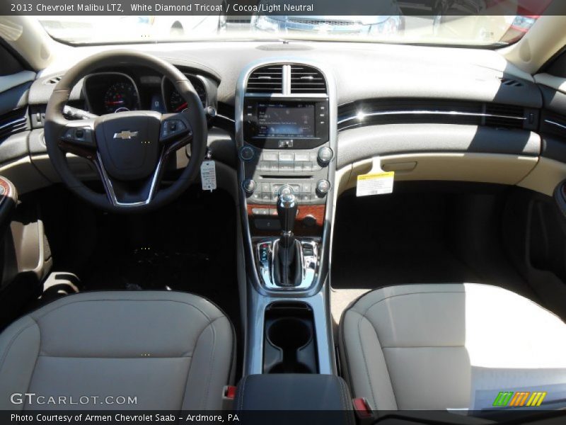 White Diamond Tricoat / Cocoa/Light Neutral 2013 Chevrolet Malibu LTZ