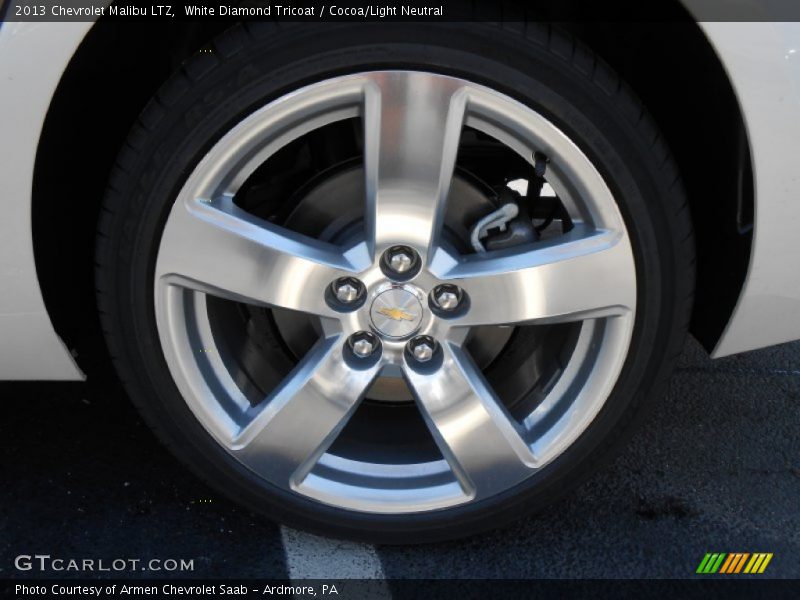 White Diamond Tricoat / Cocoa/Light Neutral 2013 Chevrolet Malibu LTZ