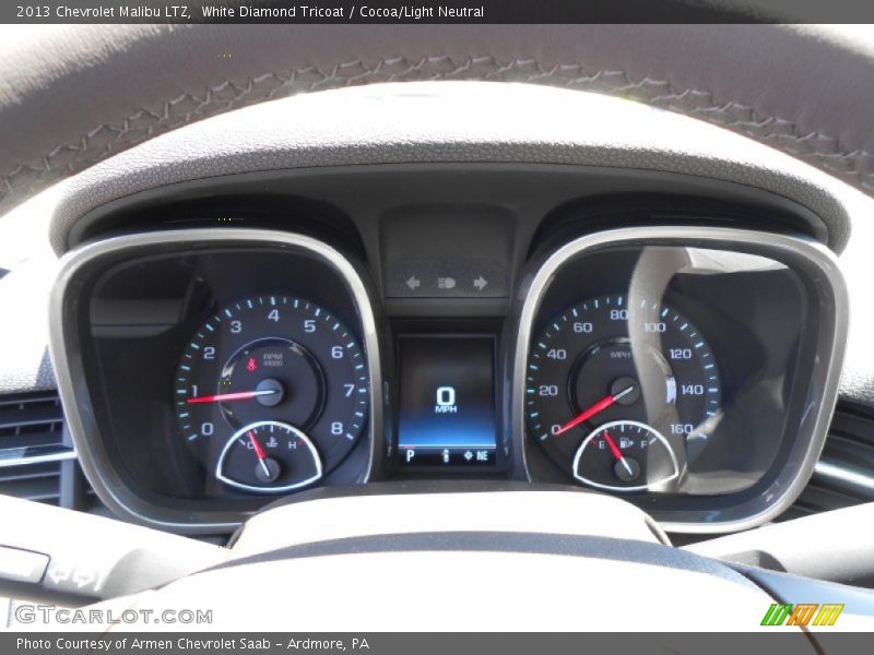 White Diamond Tricoat / Cocoa/Light Neutral 2013 Chevrolet Malibu LTZ
