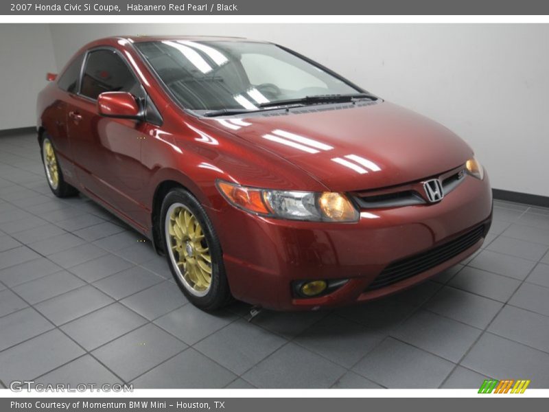 Habanero Red Pearl / Black 2007 Honda Civic Si Coupe