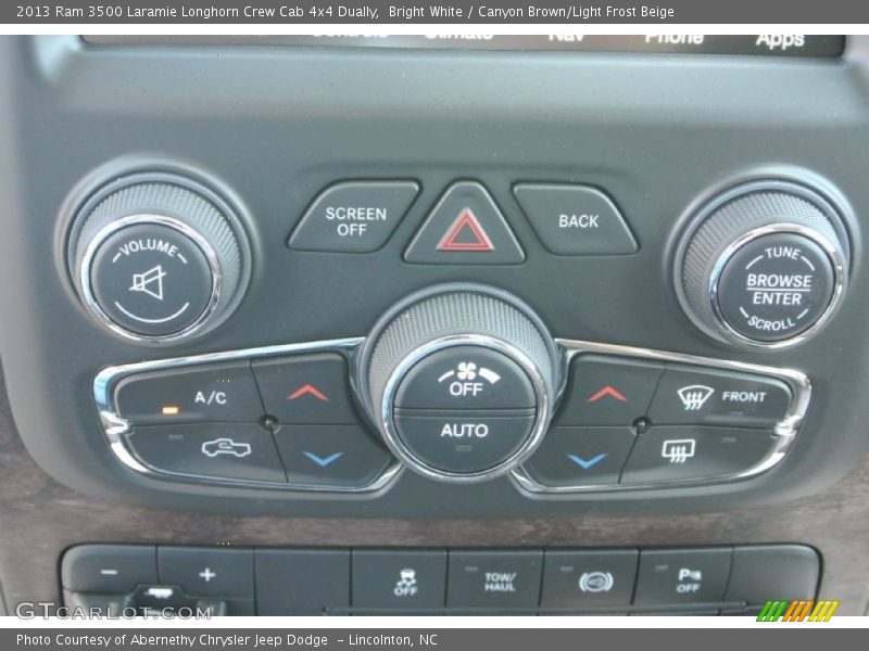 Bright White / Canyon Brown/Light Frost Beige 2013 Ram 3500 Laramie Longhorn Crew Cab 4x4 Dually
