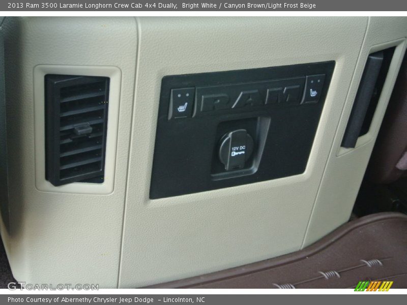 Bright White / Canyon Brown/Light Frost Beige 2013 Ram 3500 Laramie Longhorn Crew Cab 4x4 Dually
