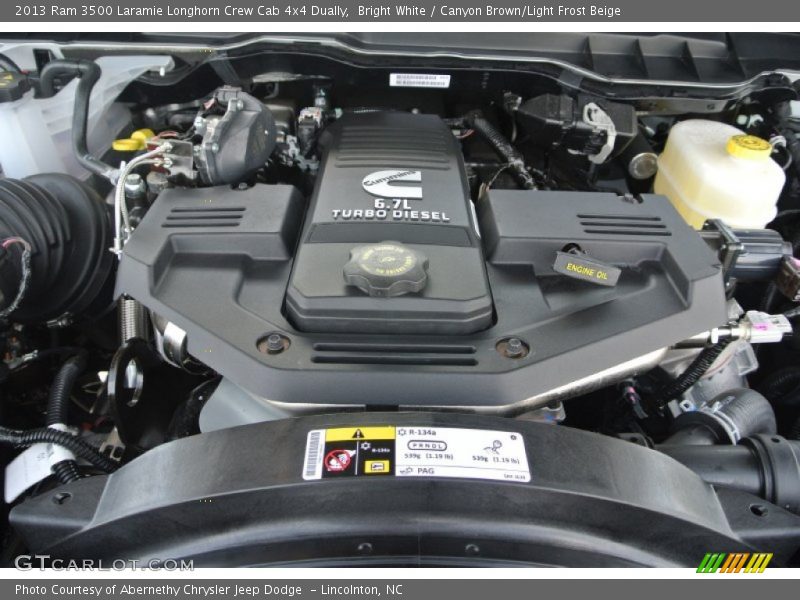 Bright White / Canyon Brown/Light Frost Beige 2013 Ram 3500 Laramie Longhorn Crew Cab 4x4 Dually
