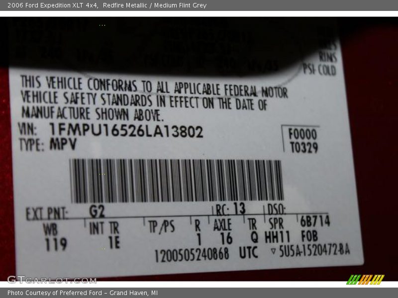 Redfire Metallic / Medium Flint Grey 2006 Ford Expedition XLT 4x4