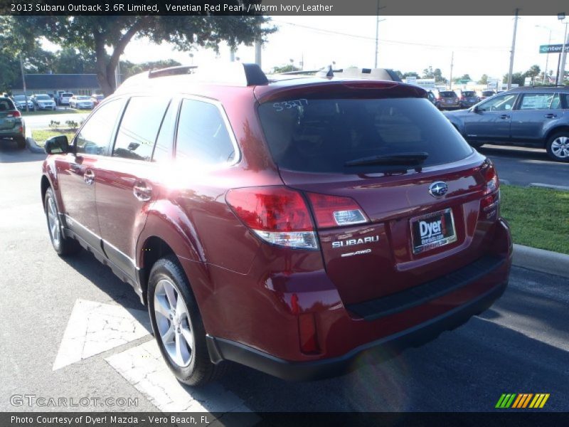 Venetian Red Pearl / Warm Ivory Leather 2013 Subaru Outback 3.6R Limited