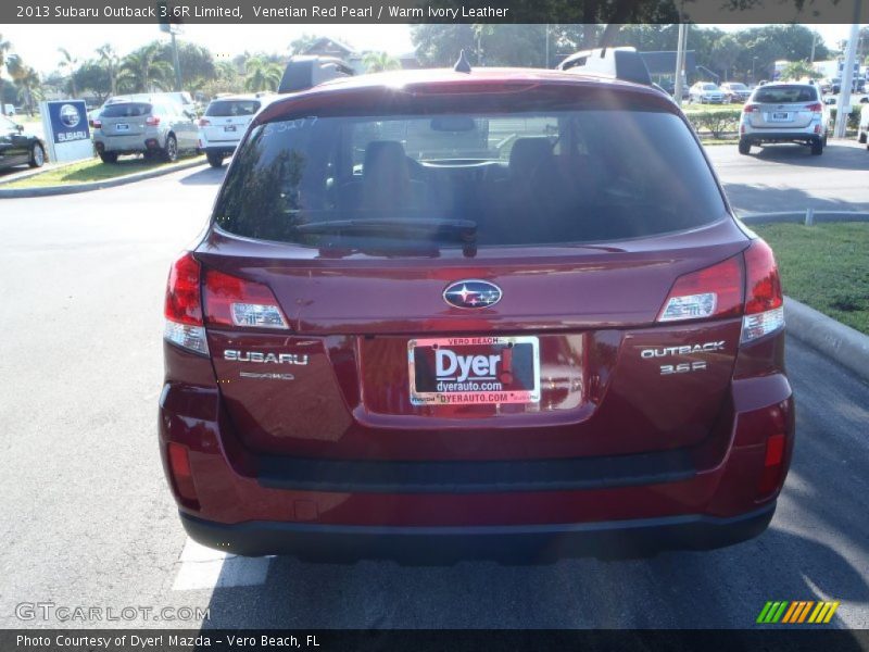Venetian Red Pearl / Warm Ivory Leather 2013 Subaru Outback 3.6R Limited