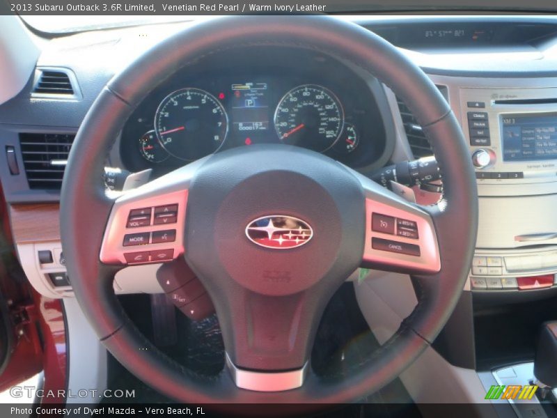 Venetian Red Pearl / Warm Ivory Leather 2013 Subaru Outback 3.6R Limited