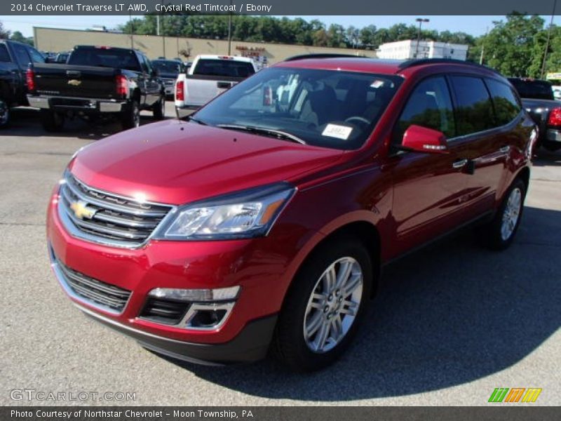 Crystal Red Tintcoat / Ebony 2014 Chevrolet Traverse LT AWD
