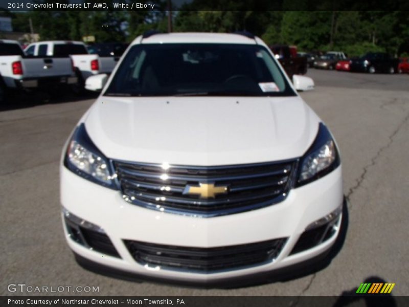 White / Ebony 2014 Chevrolet Traverse LT AWD