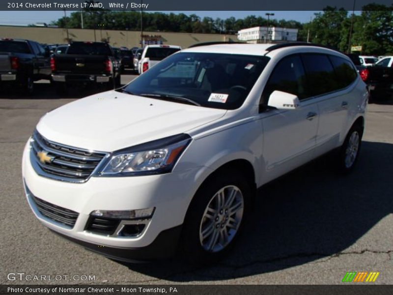 White / Ebony 2014 Chevrolet Traverse LT AWD