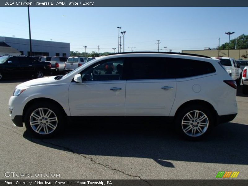 White / Ebony 2014 Chevrolet Traverse LT AWD