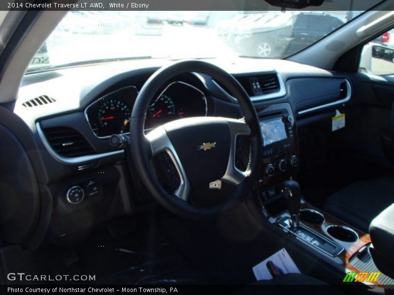 White / Ebony 2014 Chevrolet Traverse LT AWD