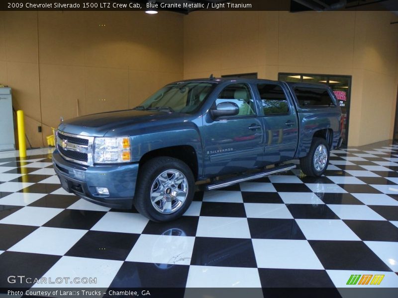 Blue Granite Metallic / Light Titanium 2009 Chevrolet Silverado 1500 LTZ Crew Cab