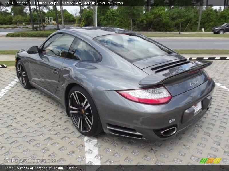 Meteor Grey Metallic / Natural Brown 2011 Porsche 911 Turbo Coupe