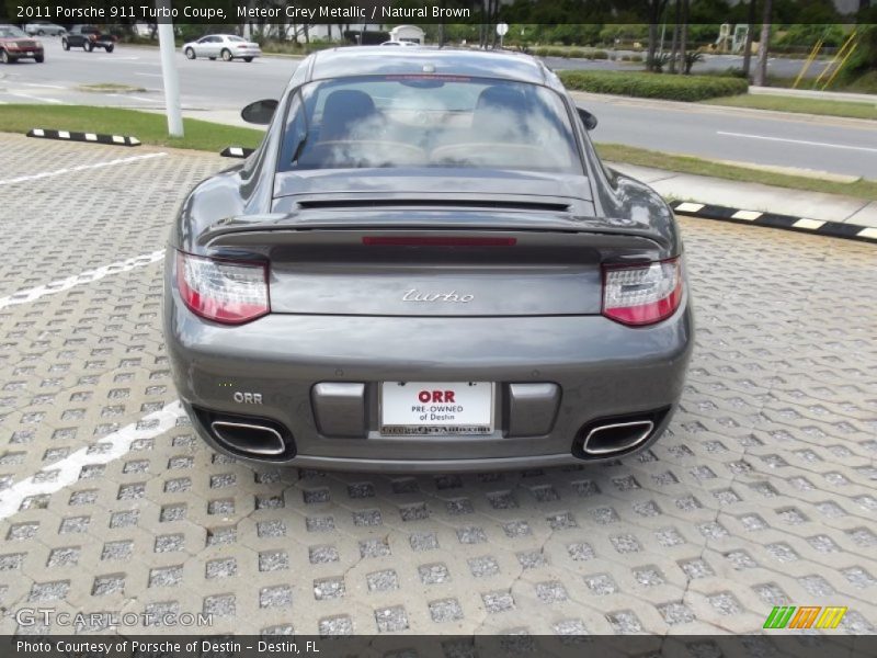 Meteor Grey Metallic / Natural Brown 2011 Porsche 911 Turbo Coupe
