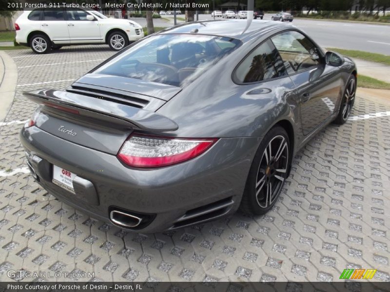 Meteor Grey Metallic / Natural Brown 2011 Porsche 911 Turbo Coupe