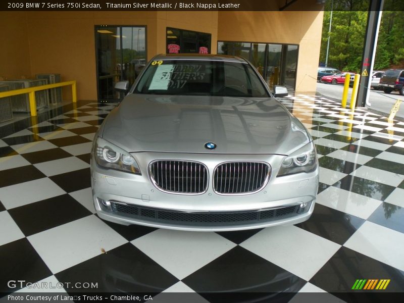 Titanium Silver Metallic / Black Nappa Leather 2009 BMW 7 Series 750i Sedan