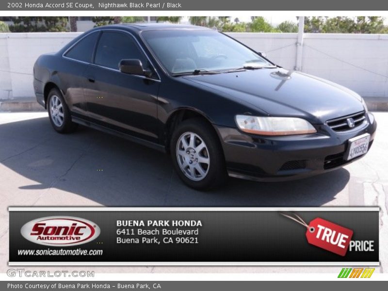 Nighthawk Black Pearl / Black 2002 Honda Accord SE Coupe