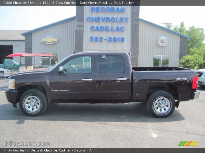 Dark Cherry Metallic / Dark Titanium 2008 Chevrolet Silverado 1500 LS Crew Cab 4x4