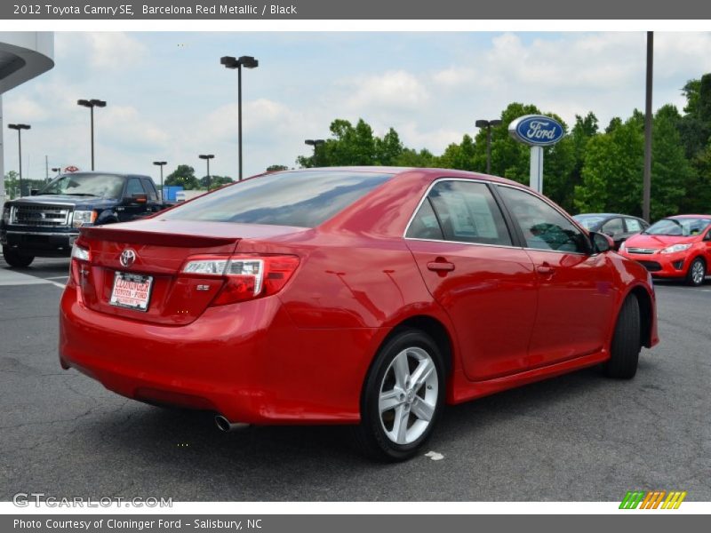 Barcelona Red Metallic / Black 2012 Toyota Camry SE