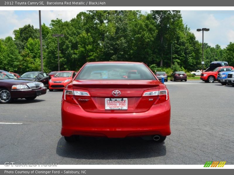 Barcelona Red Metallic / Black/Ash 2012 Toyota Camry SE