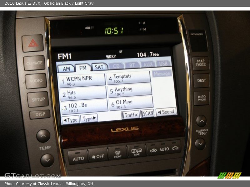 Obsidian Black / Light Gray 2010 Lexus ES 350