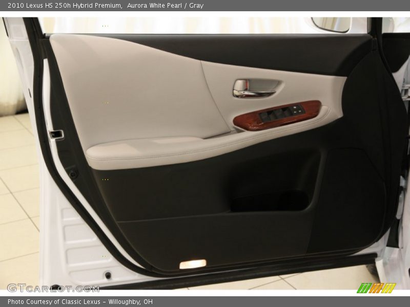 Aurora White Pearl / Gray 2010 Lexus HS 250h Hybrid Premium