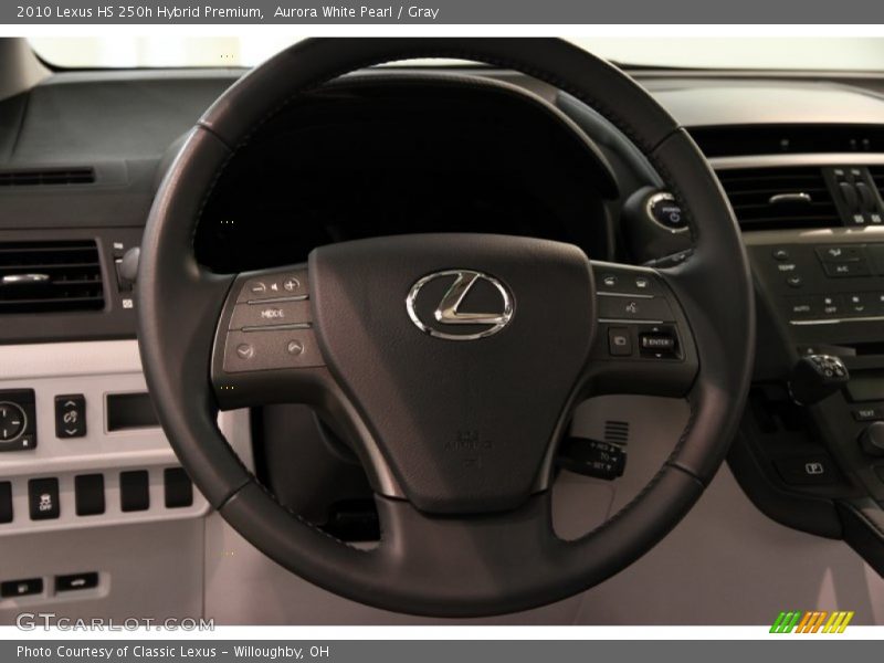 Aurora White Pearl / Gray 2010 Lexus HS 250h Hybrid Premium