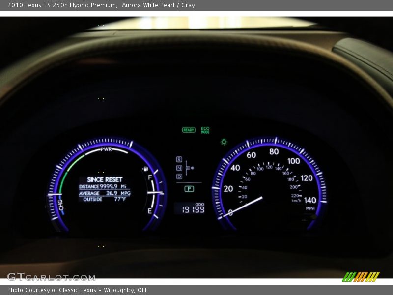 Aurora White Pearl / Gray 2010 Lexus HS 250h Hybrid Premium