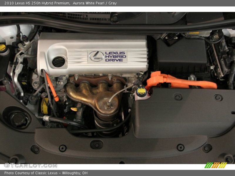 Aurora White Pearl / Gray 2010 Lexus HS 250h Hybrid Premium