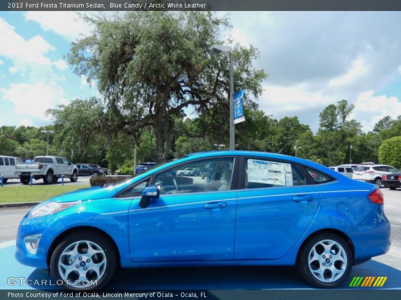 Blue Candy / Arctic White Leather 2013 Ford Fiesta Titanium Sedan