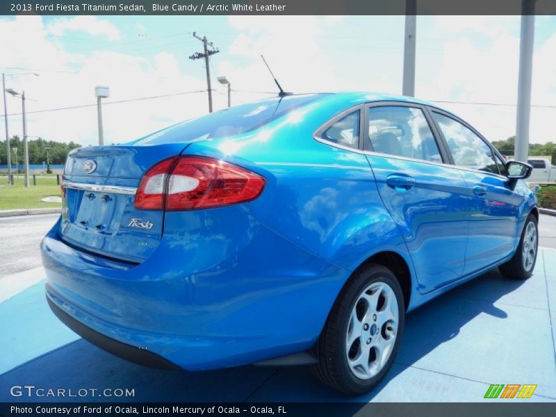 Blue Candy / Arctic White Leather 2013 Ford Fiesta Titanium Sedan